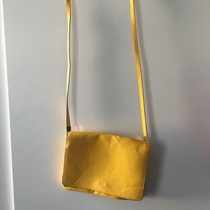 Yellow cross-body purse